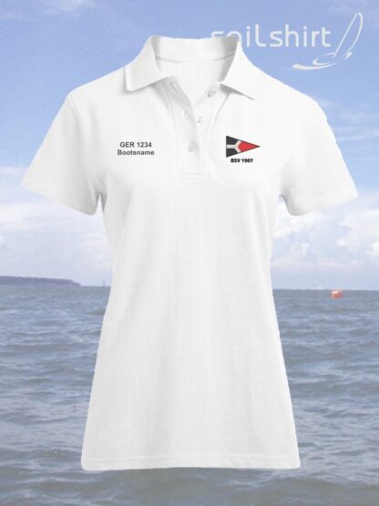 BSV-1907-Poloshirt Weiß Damen – Bild 2
